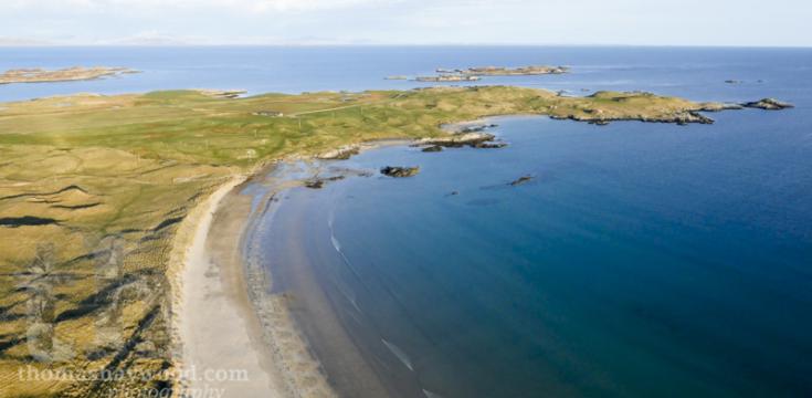 Aerial Shot of Crossapol Bay Island of Coll