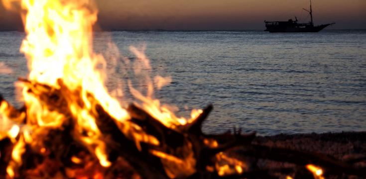 Bonfire on a beach