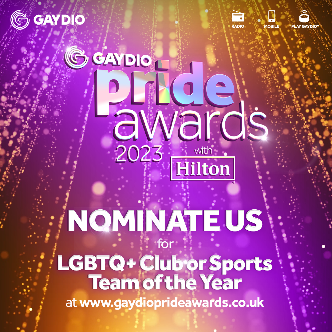 Gaydio Pride Awards 'Nominate Us' graphic